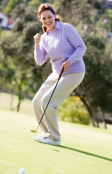 Women implementing golf psychologist secret